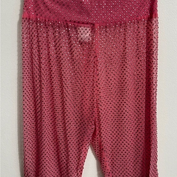 NWT For Love And Lemons Kiara Pink Mesh Studded Rhinestone Bike Shorts XXS Shine - Picture 4 of 5